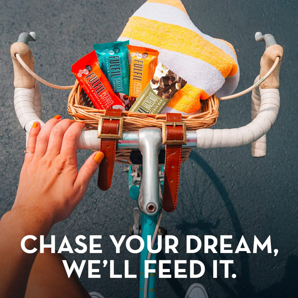 Fulfil Protein Bars chocolate peanut butter Reese's flavor close-up with creamy center.