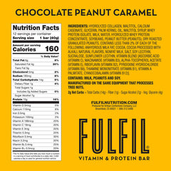 Fulfil Protein Bars nutrition panel image highlights 15g protein and low sugar.