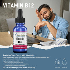 Label and ingredients for Vitamin B12 liquid drops.