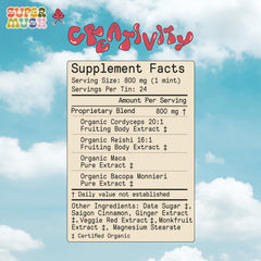 Organic, non-GMO, additive-free claim for SuperMush mushroom mints