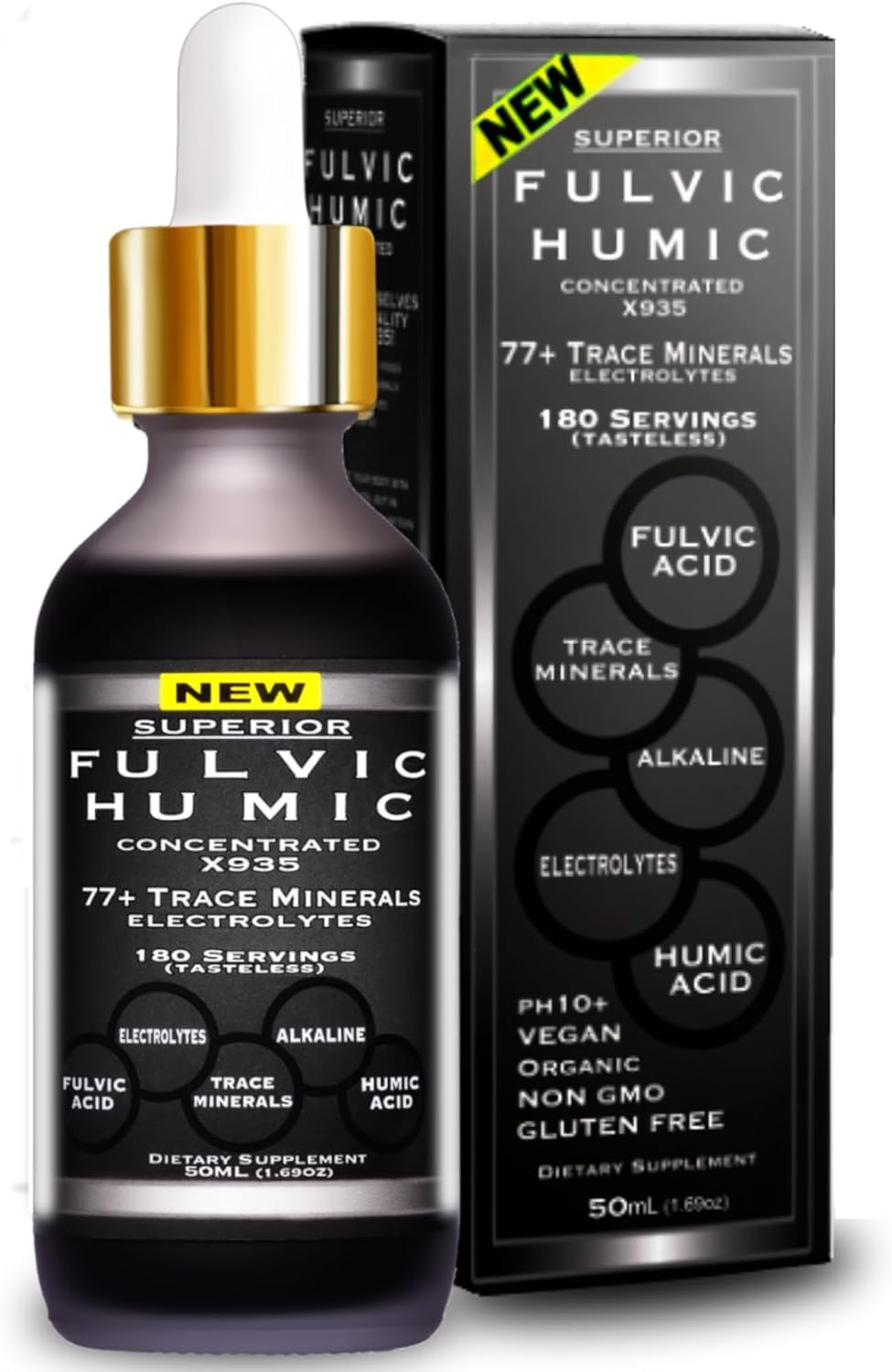Fulvic Humic Mineral Blend X935 bottle label
