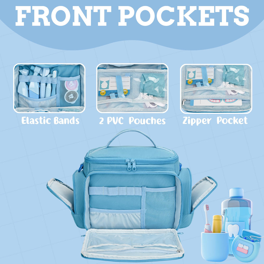 Blue carrying case exterior showing dent kit compatibility.