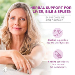 Dandelion root and choline vegan capsules for liver support