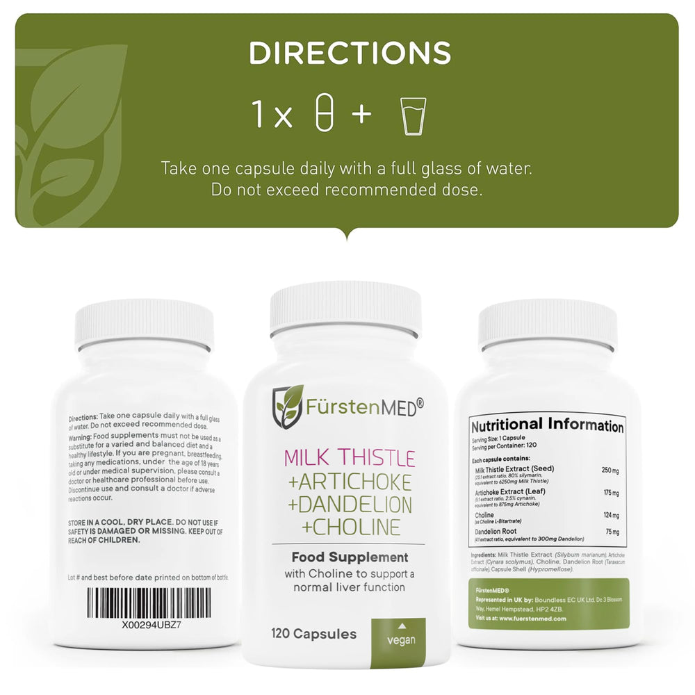 Non-GMO 120-capsule bottle of liver support supplement