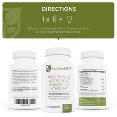 Non-GMO 120-capsule bottle of liver support supplement