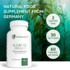 60 vegan capsules per bottle for a one-month supply.