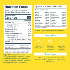 10.5 oz container of Lemon Collagen Peptides