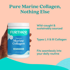 Measuring scoop with unflavored marine collagen powder