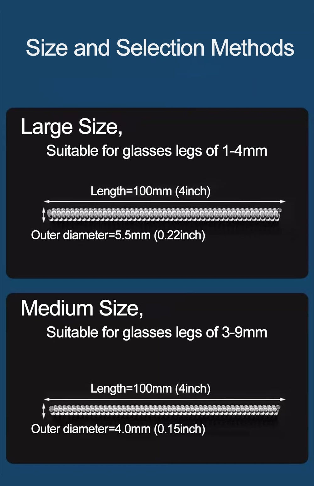 L size ear grip for glasses with 5.5mm arms