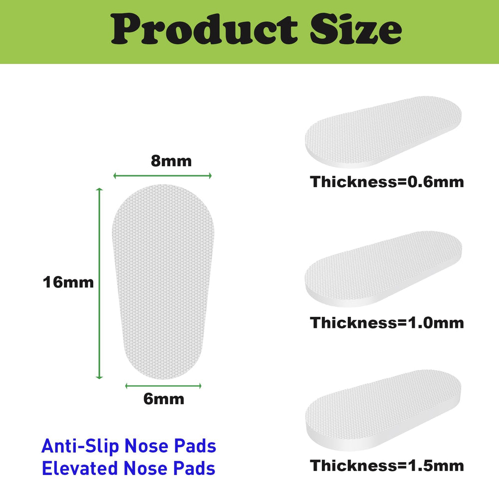 Pair of clear nose pads with anti-slip design