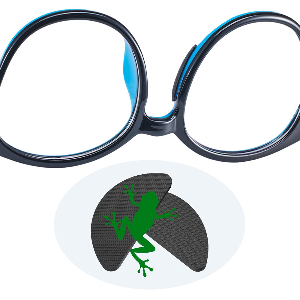 Close-up of Fusanwin eyeglass nose pads with frog-inspired microfibers