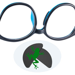 Close-up of Fusanwin eyeglass nose pads with frog-inspired microfibers