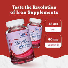 Fusion Lifestyle iron chewable packaging and label