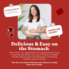 Graphic showing iron and vitamin C blend for absorption