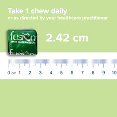 Close-up of ingredients showing iron and vitamin C in Fusion Lifestyle soft chews