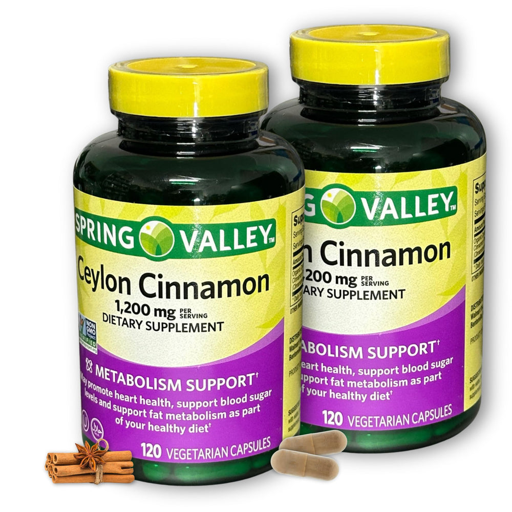 Ceylon Cinnamon 1200mg capsules bottle - pack of 2