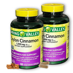 Ceylon Cinnamon 1200mg capsules bottle - pack of 2