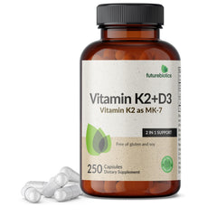Front view of Futurebiotics Vitamin K2 (MK-7) with D3 bottle