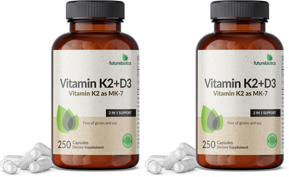 Futurebiotics Vitamin K2 MK-7 with D3 bottle - front view