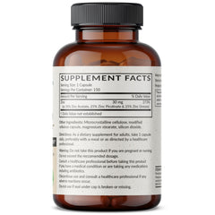 Ingredients panel of Zinc Triple Action