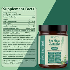 Glass jar displaying 6000 mg seaweed essence per jar