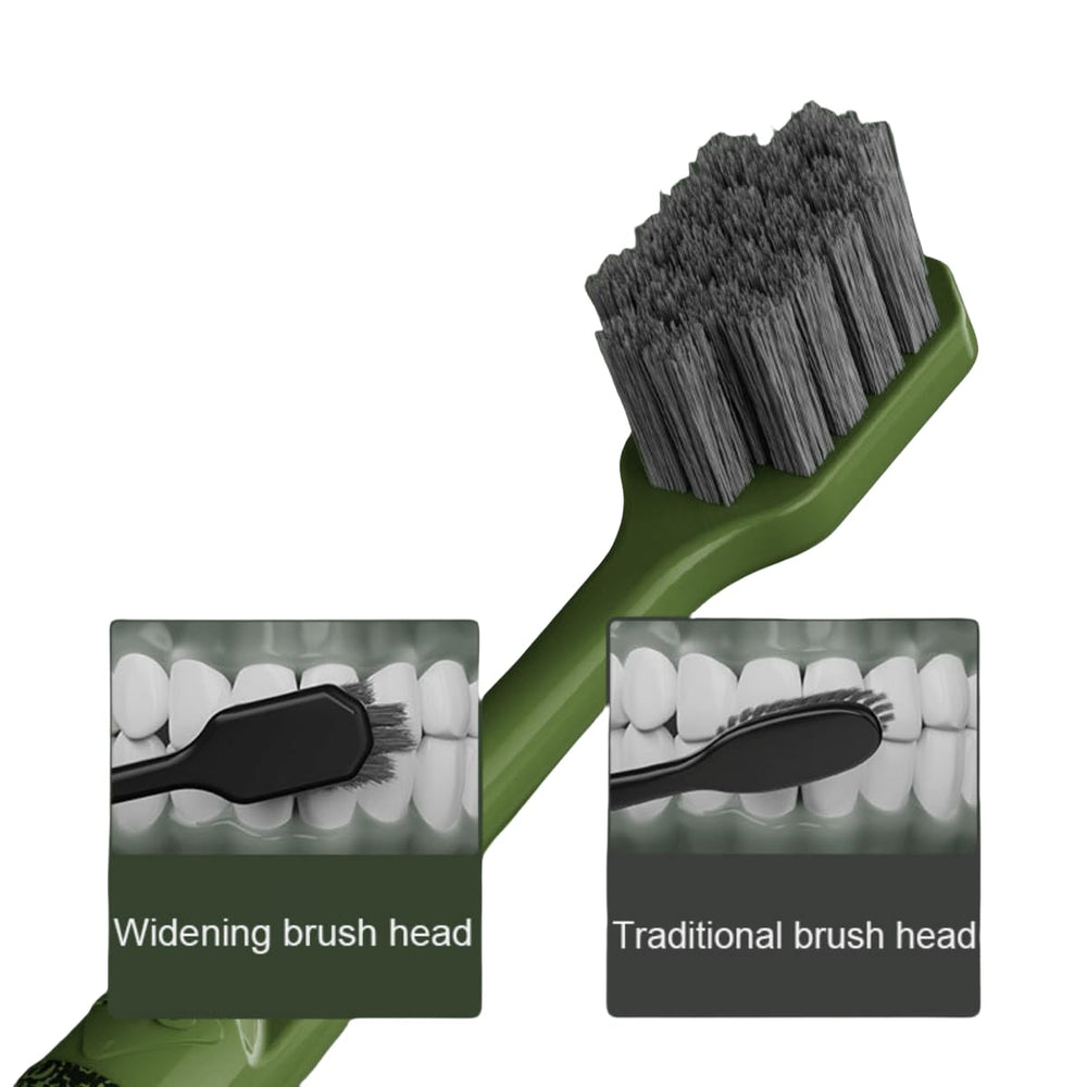 Six adult toothbrushes in stylish patterned box