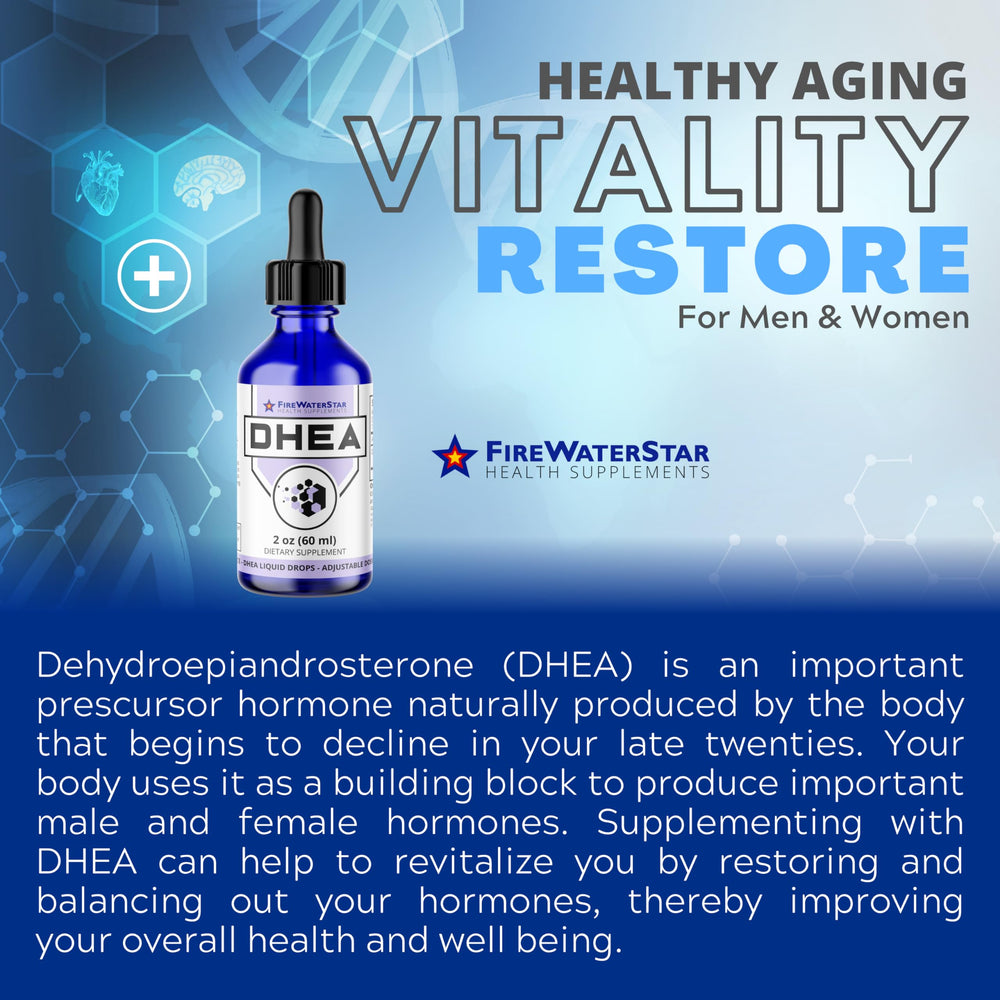 DHEA liquid drops being added to a beverage