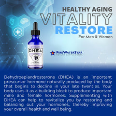 DHEA liquid drops being added to a beverage