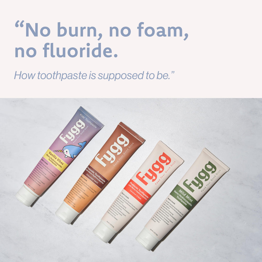 Fygg toothpaste highlighting nano-hydroxyapatite technology