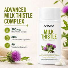 FYRKOA Uvora bottle open with capsules visible, illustrating easy once-daily use