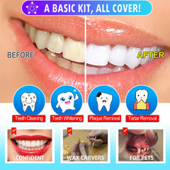 Tongue cleaner and assortment of tooth scrapers