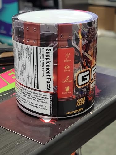 G Fuel Guilty Gear Hell Acai Berry 15 servings packaging highlights energy and zero sugar
