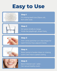 Molded temporary teeth ready to fit upper or lower teeth