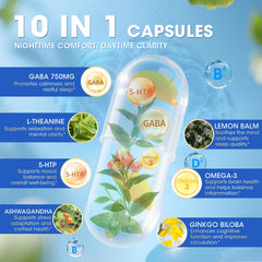 Close-up of GABA Calm capsules