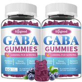 Main product image: 2-pack GABA Gummies bottle with relaxation and Zzz labels.