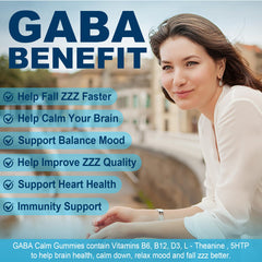 GABA Gummies 500 mg includes L-Theanine and 5-HTP D3 B12