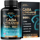 GABA L-Theanine 900mg capsules bottle - Made in USA