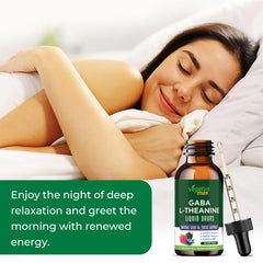 Bottle of GABA L-Theanine Drops Berry on white background