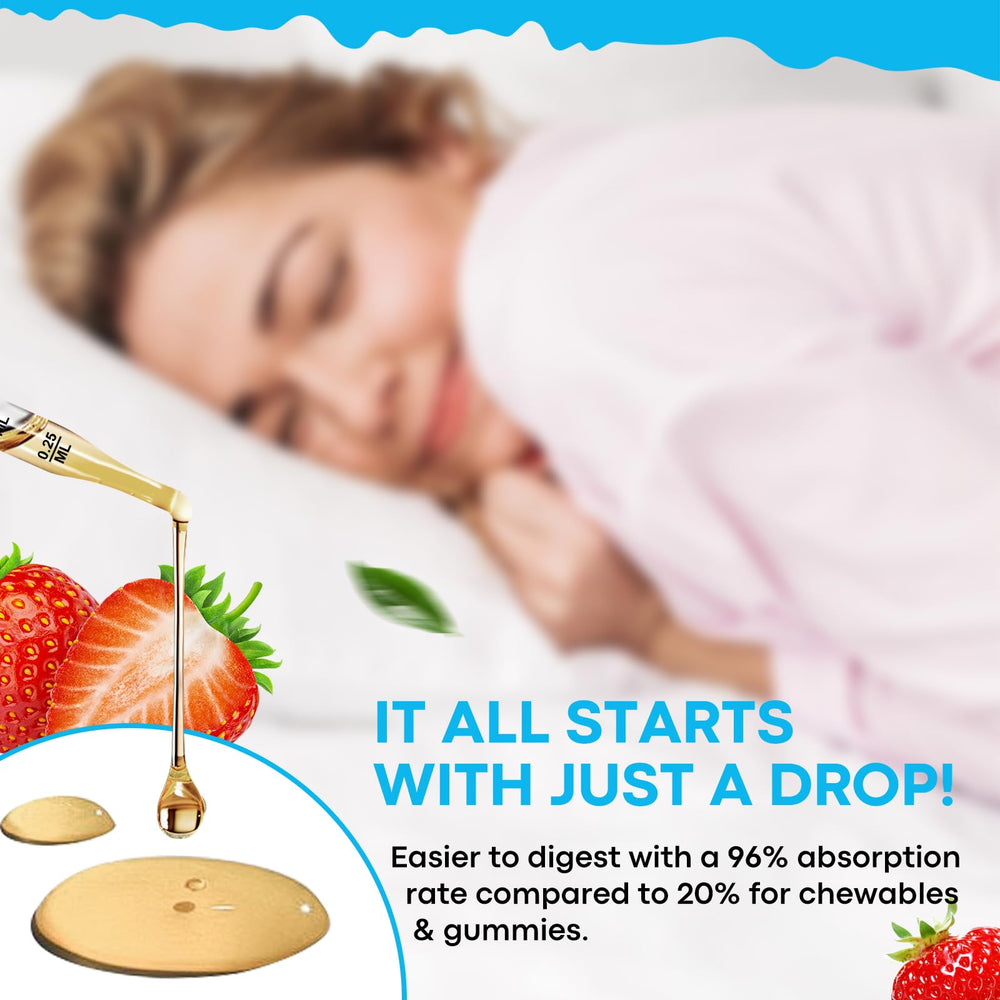 Strawberry-flavored liquid GABA L-Theanine drops