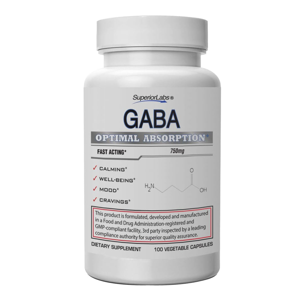 GABA 750mg bottle - front view