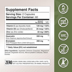 Proprietary blend of quercetin and bromelain in supplement form