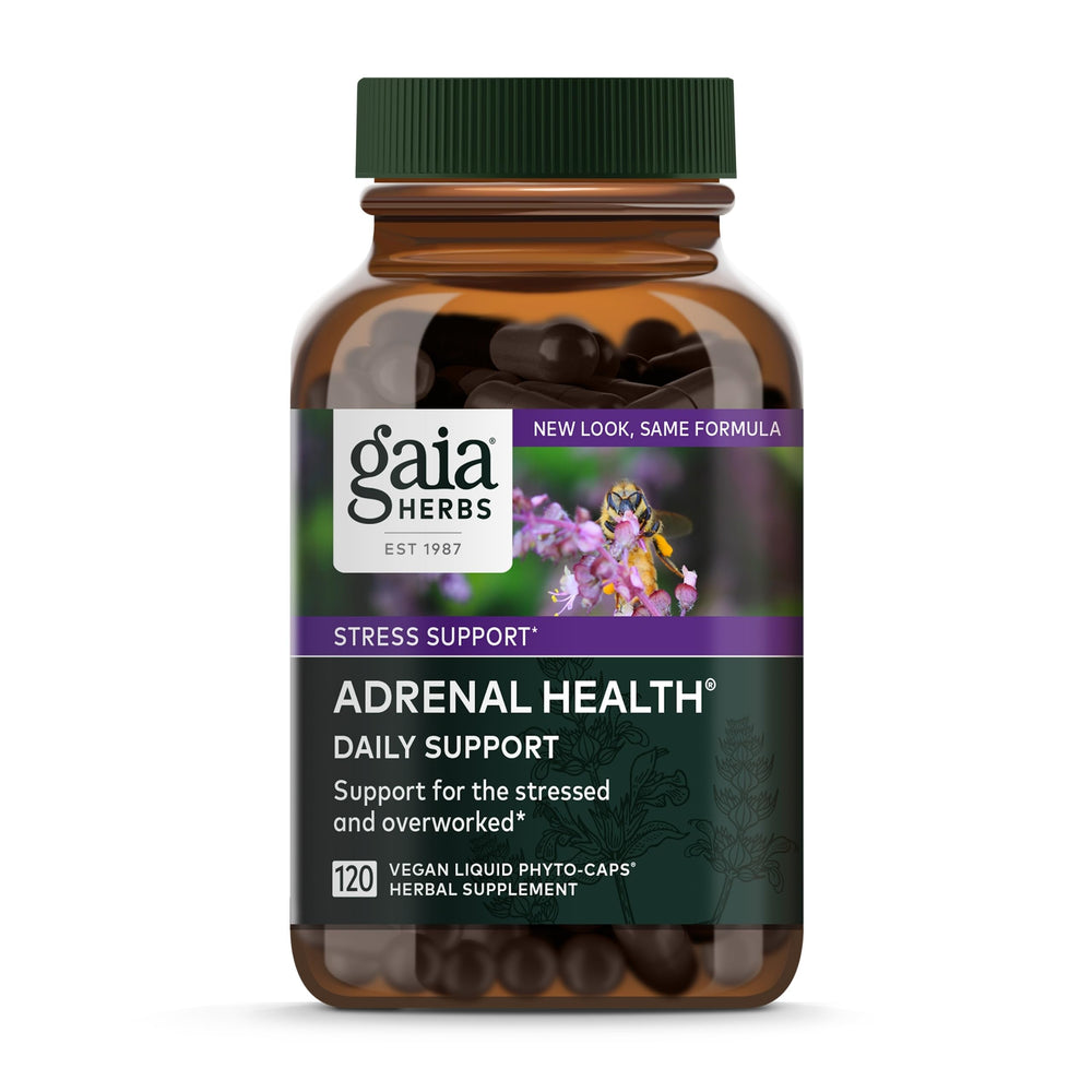 Gaia Herbs Adrenal Health Daily Support bottle label