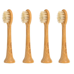 Gaia Guy Bamboo & Boar Bristle Toothbrush Head 4-Pack – natural bamboo body