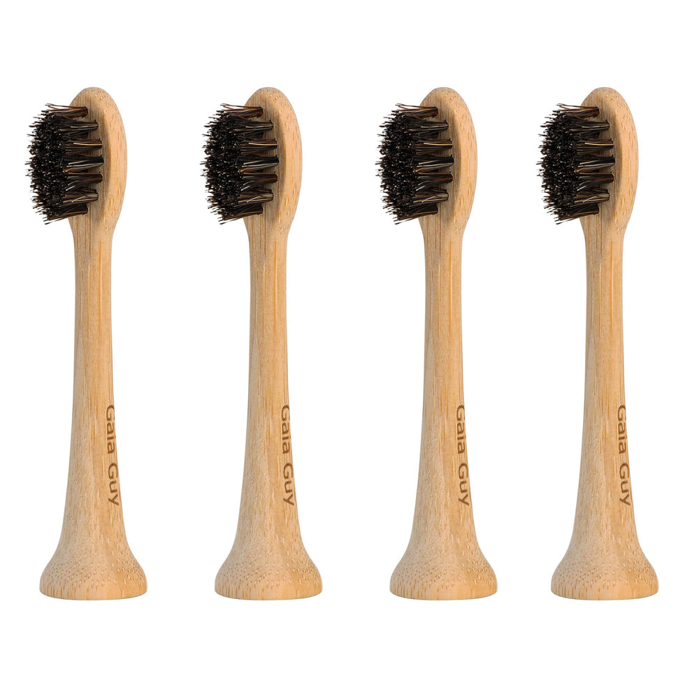 Gaia Guy bamboo and horsehair bristle head 4-pack with uncoated bamboo