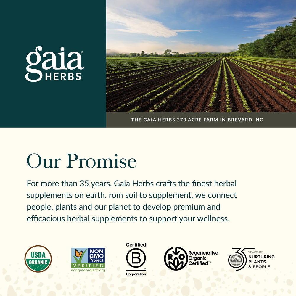 Ingredients and dosage information on Gaia Herbs Jump Start label