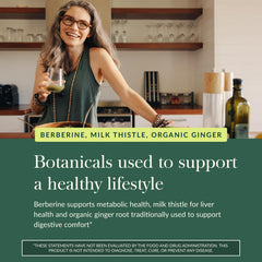 Liver health and metabolism concept with herbs