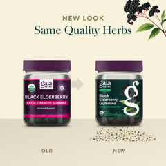 Gaia Herbs logo with elderberry imagery