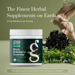 Close-up of Gaia Herbs Black Elderberry Gummies