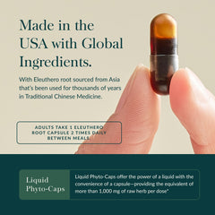 Close-up of Eleuthero Root ingredient list