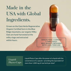 Vegan liquid phyto-capsules visible inside bottle